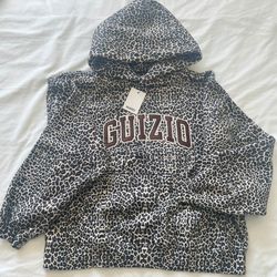  Danielle Guizio leopard print pullover hoodie.  S And XL
