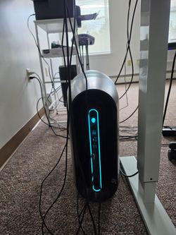 Alienware R10 complete setup 3080 165hz monitor power desk more