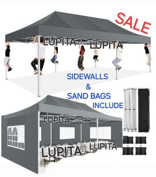 10x20 HEAVY DUTY Canopy Tent With Side Walls Gazebo Wedding Party Pop Up Tent Canopy- (FOR SALE)