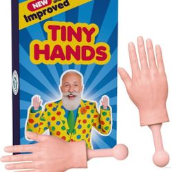 DR DINGUS Tiny Hands (1 Pair - New) - Patented Rubber Design for Realistic Look & Feel - Little Small Mini Stick Puppet - Make Anyone Laugh 