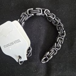 Stainless Steel Vintage Byzantine Bracelet 