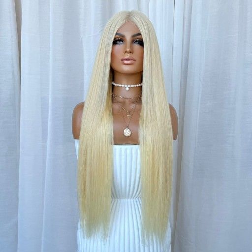 Beautiful Champagne Blonde Human Hair Lace Front Wig