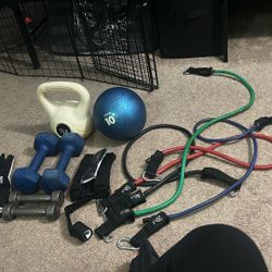 Free Weight Kettlebell And Resistance Band Set 