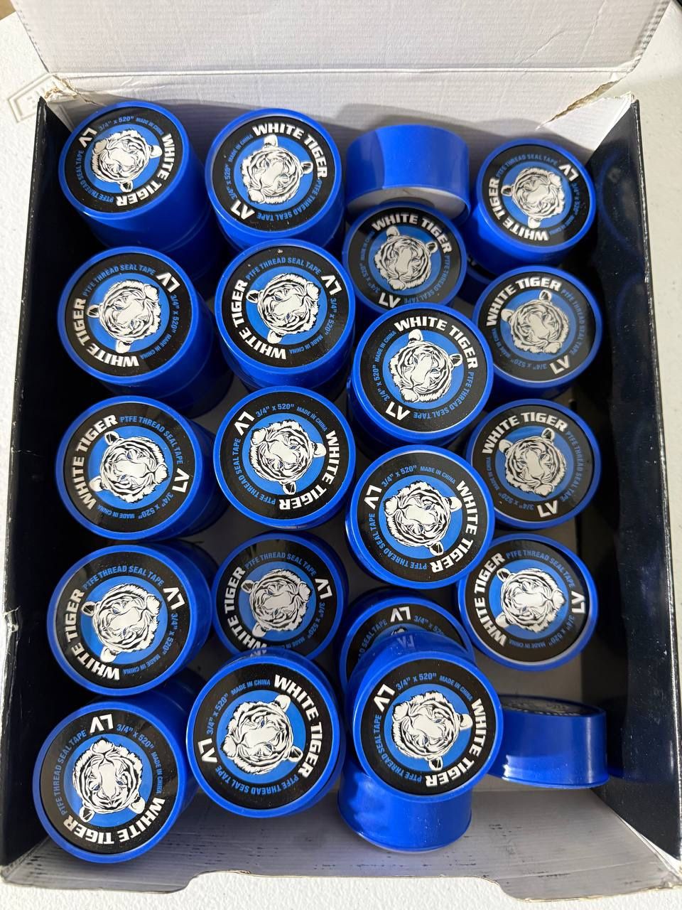 White Tiger LV PTFE Thread Seal Tape – 3/4” x 520” – 50 Rolls – NEW