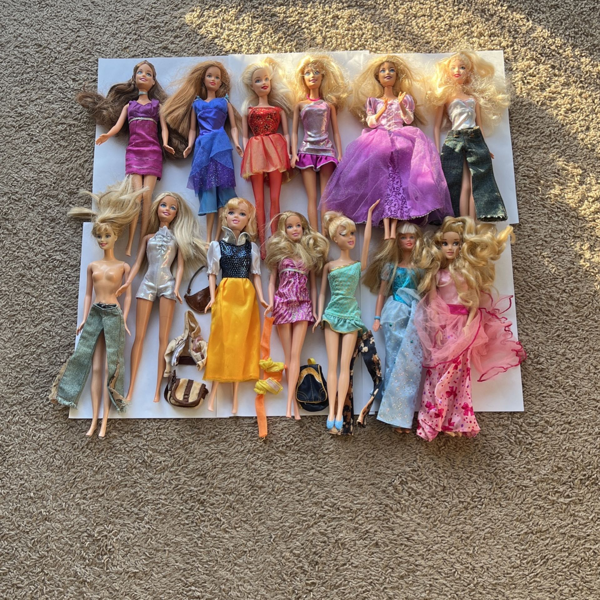 Lot Of 13 Vintage Barbie Dolls 90s