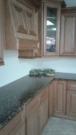 Honey solid wood cabinets
