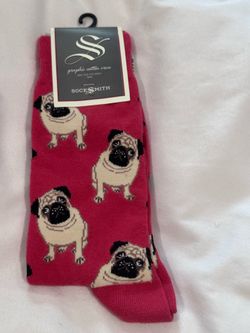 Socksmith Pug Graphic Cotton Crew Socks