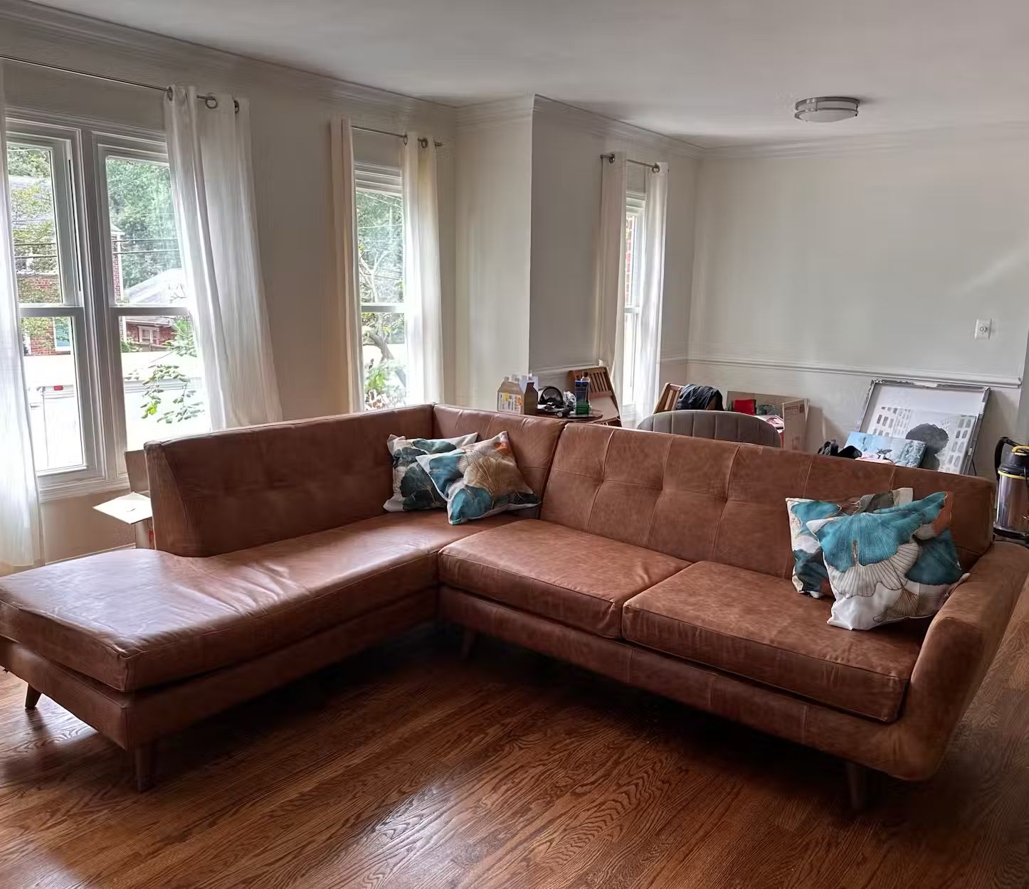 NEW Joybird Hughes Top Grain Leather Sectional 