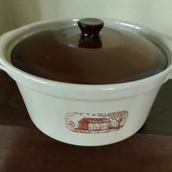 
Amana Radarange Western Stoneware Crock Pot Country Cooker w/ Lid Oven Casserole