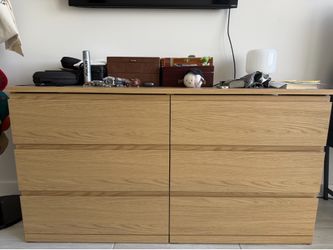Modern Oak 6 Drawer Dresser / Credenza – 55 Inch”