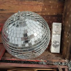 Disco ball with rotating motor.