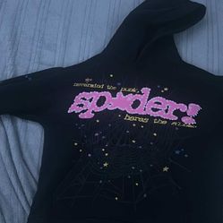 Sp5der P*nk V2 Hoodie 'Black' - Size MEDIUM