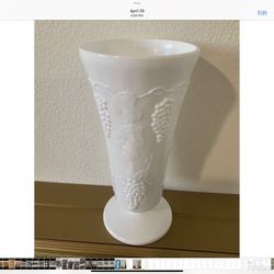 Mid Century Milk glass Vase. $35