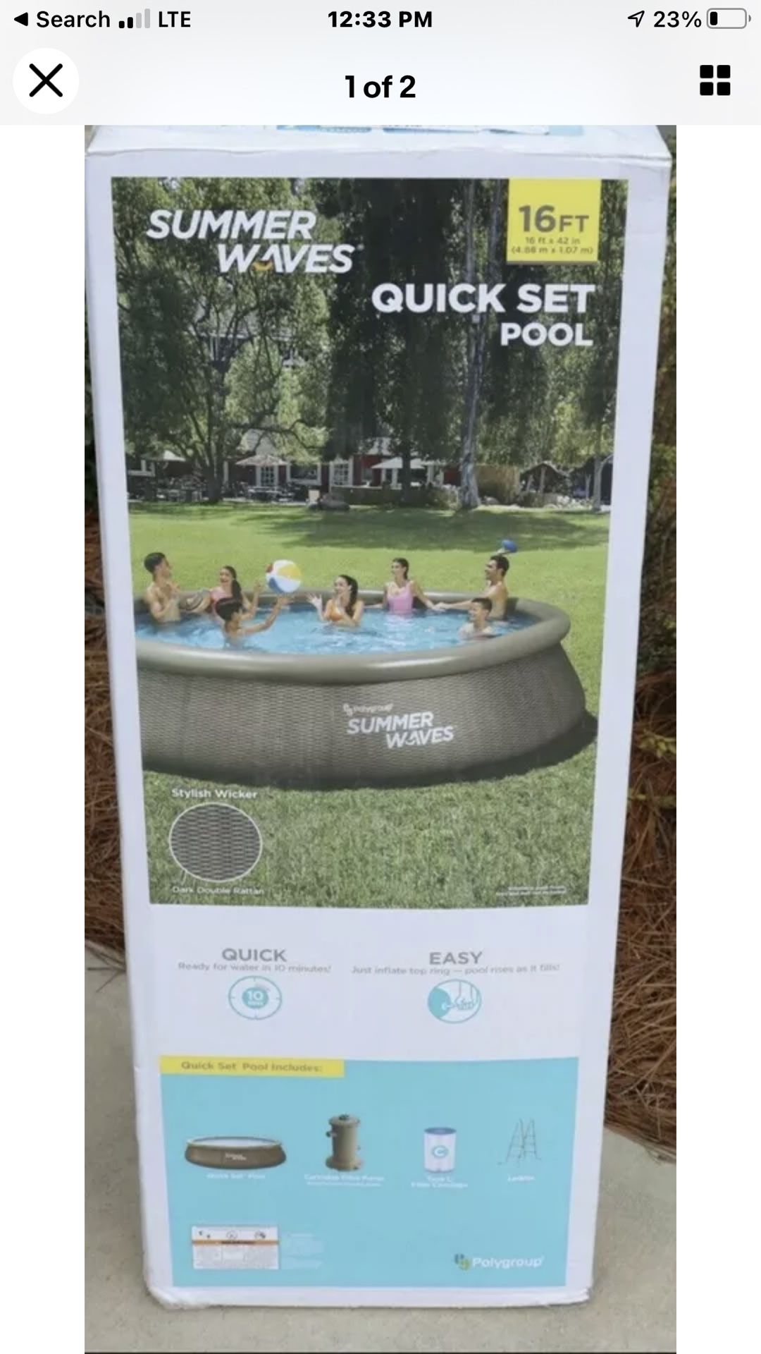 16 Ft Quick Set Pool 42” High New
