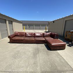 14 Foot Sectional And Ottoman Genuine Leather 