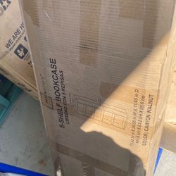 Mainstays 5-Shelf Bookcase with Adjustable Shelves, Canyon Walnut