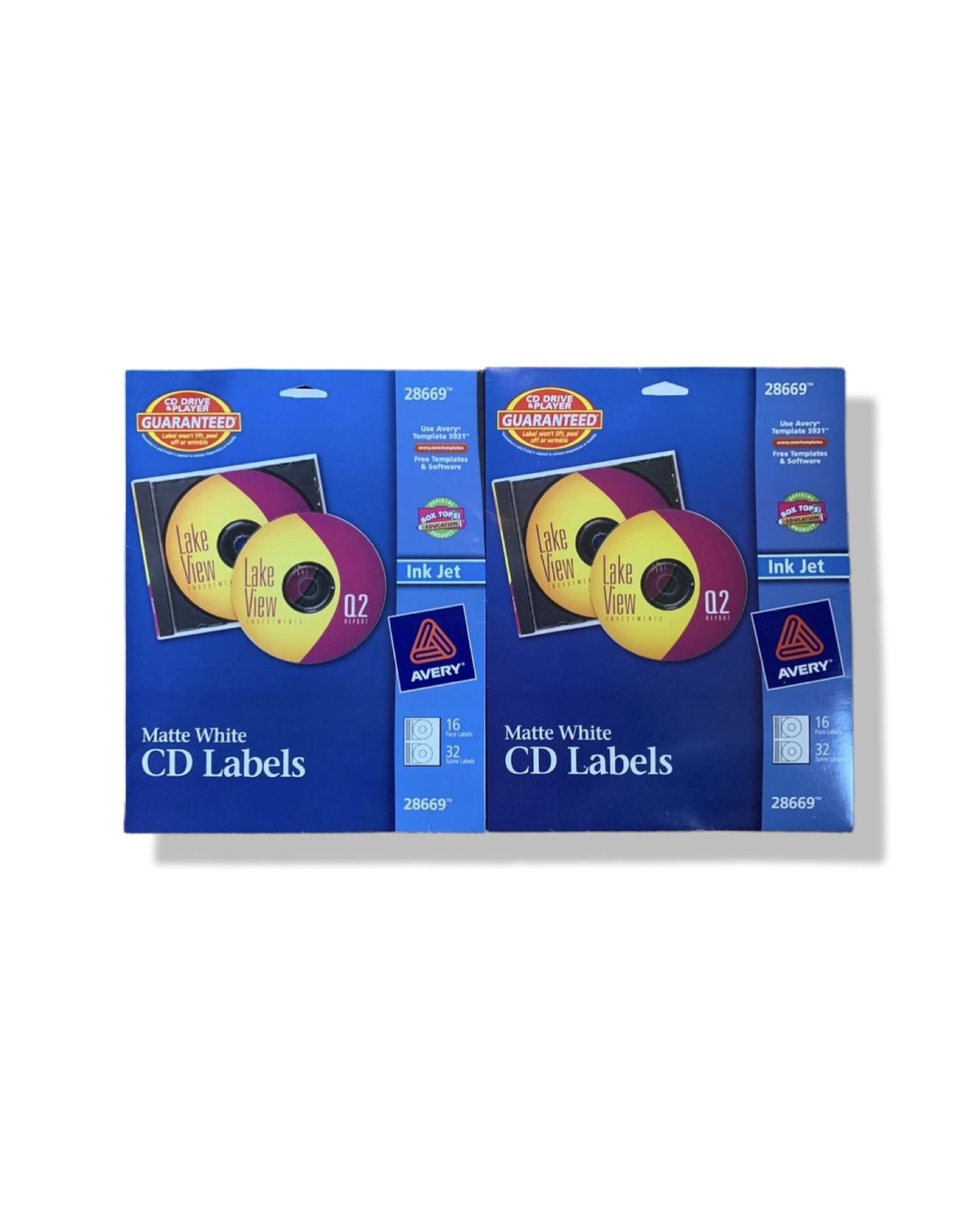 Avery Ink Jet Matte White CD Labels (28669) -2 Packs