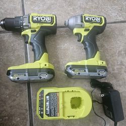 RYOBI ONE+ 18V DRILL/DRIVER 2-TOOLS COMBO KIT 