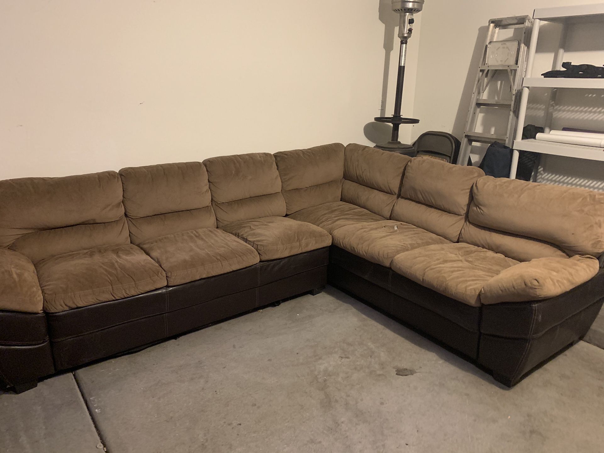 Large microfiber section couch