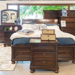 Begonia Grayish Brown Sleigh Storage Platform Bedroom Set/Dresser,mirror,nightstand,bed/Queen,King Size Available/Ask For A Discount Code,Financing 