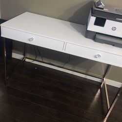 Beautiful Gold & White Gloss Desk