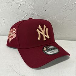 MLB New Era New York Yankees Burgundy 2000 World Series Patch 9forty A Frame SnapBack Hat  