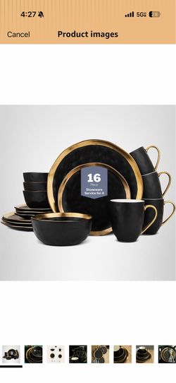 Stone Lain Florian Modern Porcelain 16 Piece Dinnerware Set