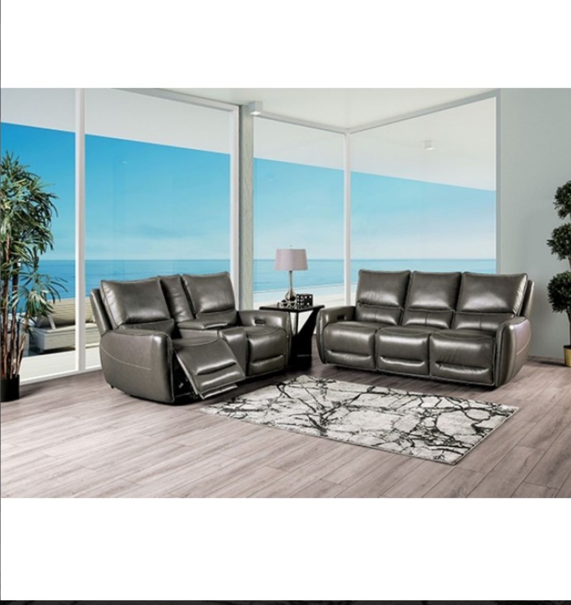 New Top Grain Leather Power Recliner Couch And Loveseat! Free Delivery 🚚! Free Assembly!