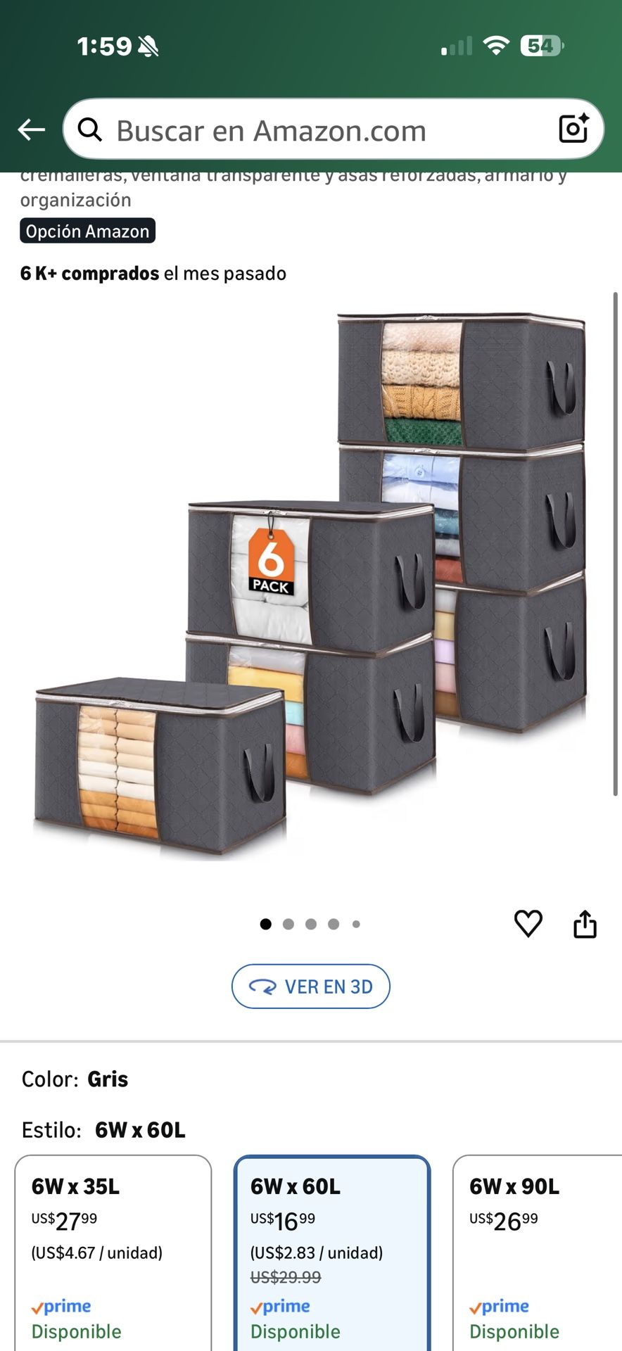 Lifewit Paquete de 6 contenedores de almacenamiento de ropa con tapas, bolsas de almacenamiento plegables para mantas con cremalleras, ventana transpa