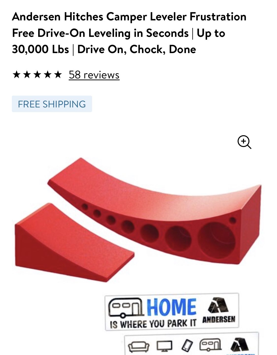 Andersen Hitches Camper Leveler Frustration Free Drive-On Leveling in Seconds | Up to 30,000 Lbs | Drive On, Chock, Done