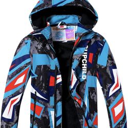 Boys Rain Jacket Hooded Waterproof Colorful  (Size 6)