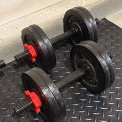 Gym Weights Dumbbells Pair Total Of 40lb