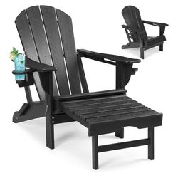Adirondack Chair with Pull-Out Ottoman & Cup Holders – Foldable | Brand New in Box