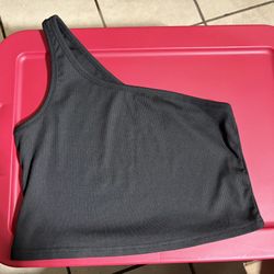 Black Over One Shoulder Tank