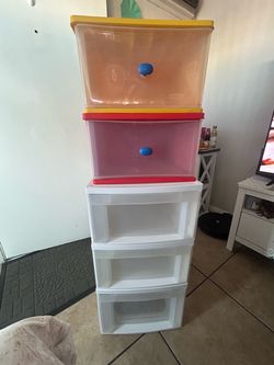 Stackable plastic drawers