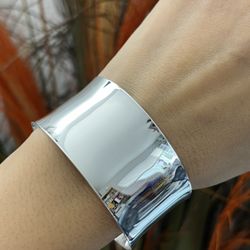 3cm wide S925 silver irregular chunky cuff bangle bracelet,Silver hearts bracelet,Silver irregular cuff bracelet,Everyday bracelet jewelry,Gift for he