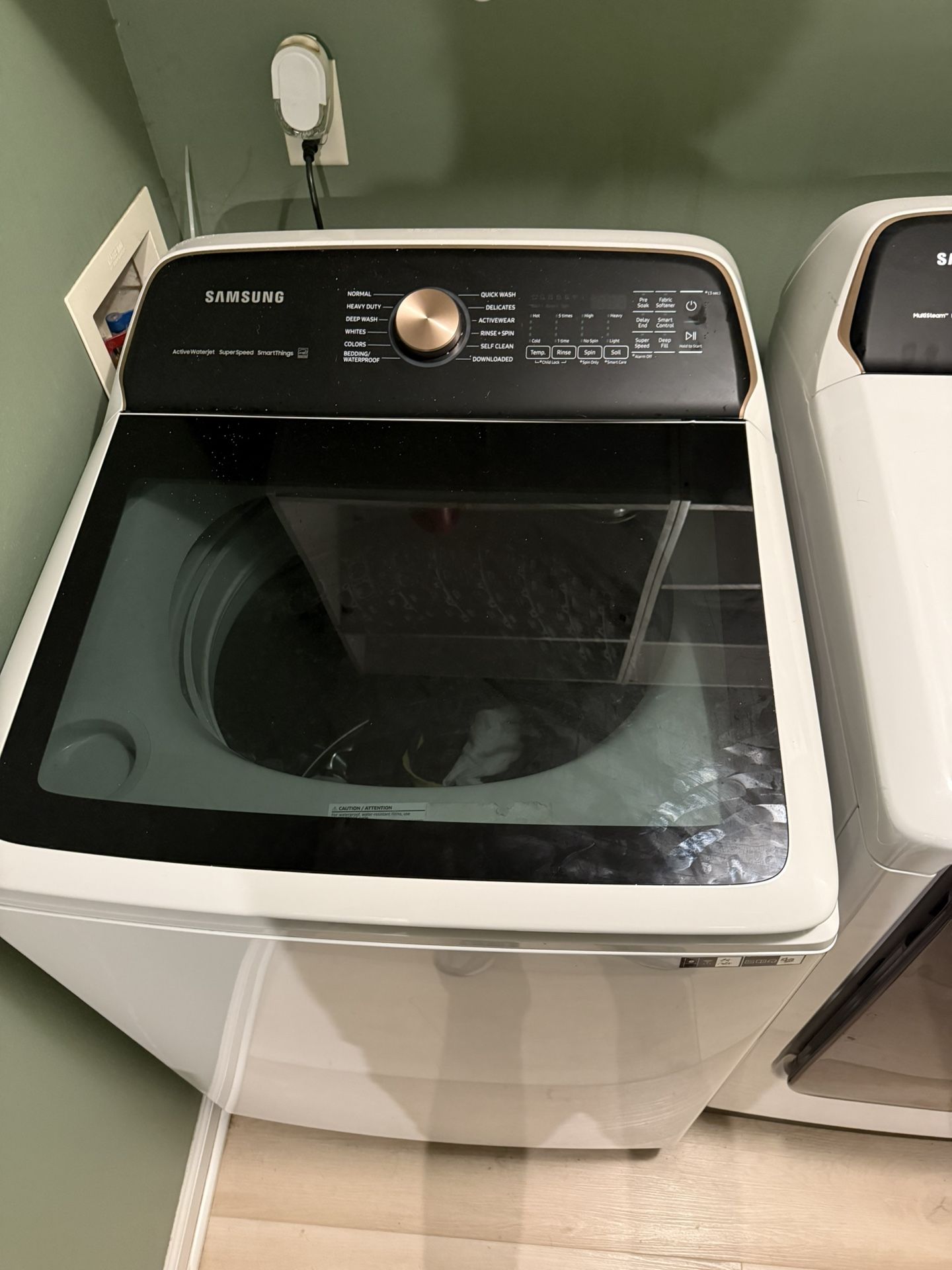 Samsung SmartCare Top Load Washer and Electric Dryer