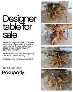 Luxury Glass Dining Table + Acrylic Chairs