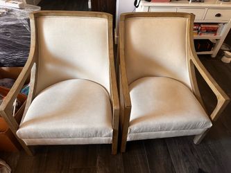 2 Cream White Chairs