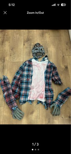Zombie Halloween Costume with Mask and Gloves boys 8-10
