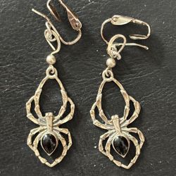 Sterling Silver Spider Ear Rings 