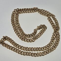 10K Solid Yellow Gold Chain Necklace 44.7g 24" Length, 6,1 mm Width 