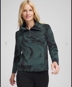 CHICO'S Zenergy® Half-Zip Pullover Top Size 1
