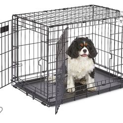 MidWest Homes for Pets Newly Enhanced Single & Double Door iCrate Dog Crate, Includes Leak-Proof Pan, Floor Protecting Feet, Divider Panel & New Paten