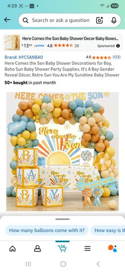 Here  Comes the Son Baby Shower Decorations for Boy, Boho Sun Baby Shower Party Supplies, It's A Boy Gender Reveal Décor, Retro Sun You Are My Sunshin