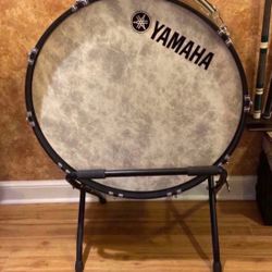 Awesome Huge 28” Yamaha Concert Marching Bass Drum With Stand