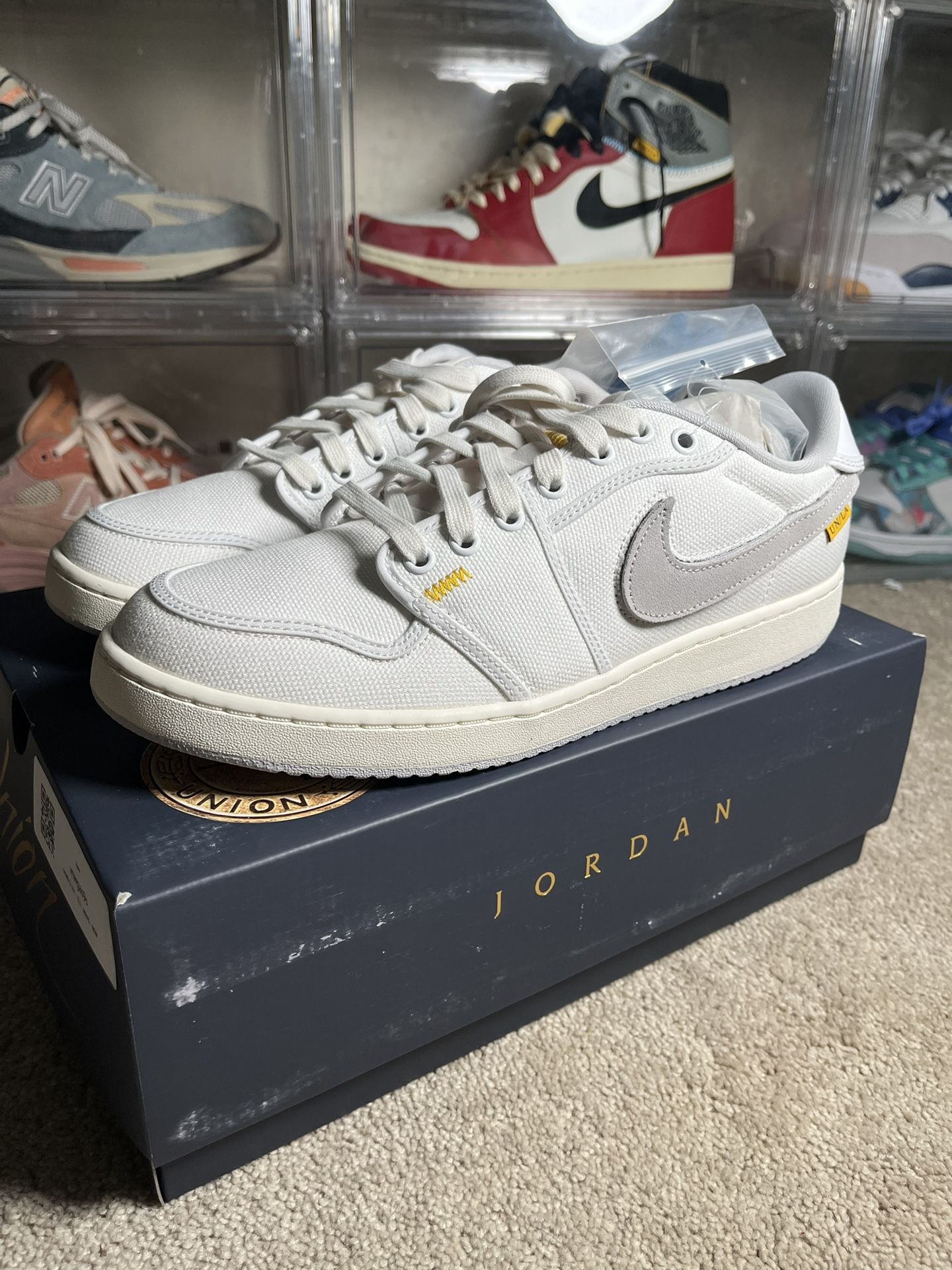 Size 10.5 - Jordan 1 KO x Union LA Low White Neutral Grey NEW! FAST!