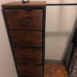 4-Drawer Fabric Dresser with Hanging Rack