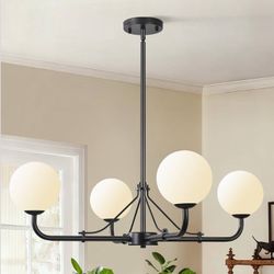 Black 4-Light Globe Chandelier