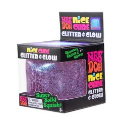 NEEDOH NICE CUBE GLITTER & GLOW SQUISHY FIDGET TOY